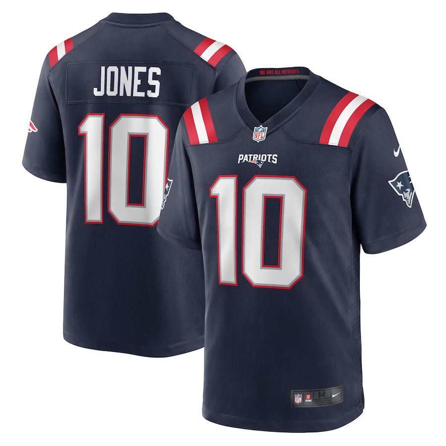Men New England Patriots #10 Mac Jones Nike Navy 2021 Draft First Round Pick Game NFL Jersey